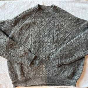 Nili Lotan Cable Knit Alpaca Wool Sweater Grey Size S NEVER WORN